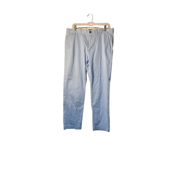 J. Crew Mens Flex Chambray Blue Straight Leg Trouser Size 32 - Picture 2 of 5